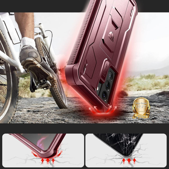 Armored case for Samsung Galaxy S21, Dexnor Full Body, red
