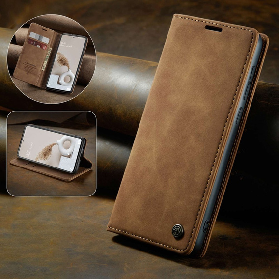 CASEME case for Samsung Galaxy S20 FE, Leather Wallet Case, brown