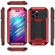 Case for iPhone 14 Pro, R-JUST CamShield Slide, armoured, red / black