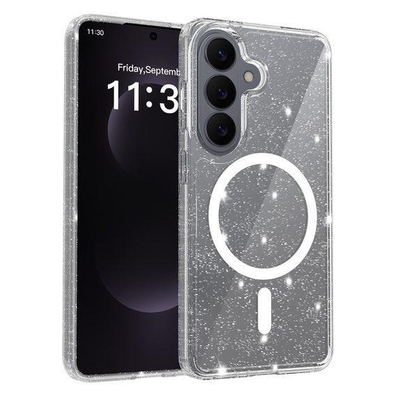 Glitter case, for MagSafe for Samsung Galaxy S26, transparent