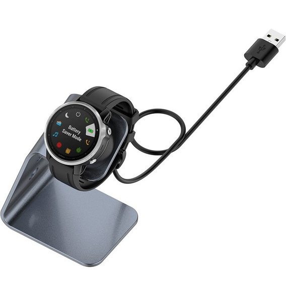 Aluminum USB Docking Station for Garmin Fenix 7/7S/7X/6/6X/6S, grey