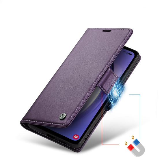 CASEME flip case for Samsung Galaxy A54 5G, Litchi Wallet, purple