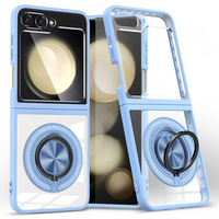 Case for Samsung Galaxy Z Flip7 FE / Z Flip6, Corners Dropproof, for MagSafe, transparent / blue