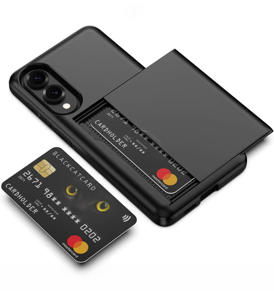 Case for Samsung Galaxy S25 Edge, Sliding Card Holder, black
