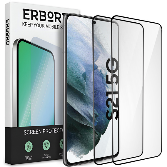 2x Ceramic ERBORD Hybrid Glass for Samsung Galaxy S21