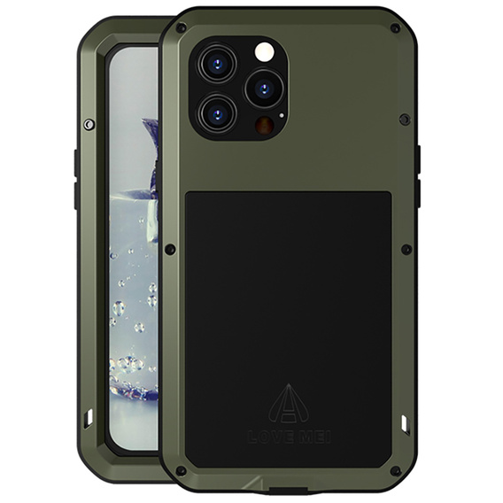 Love Mei Case for iPhone 12 Pro, armored with glass, green