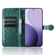 Flap case for Oppo Reno 14, Wallet Rhombus, green