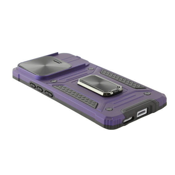 Armored Case for Xiaomi Redmi Note 13 Pro 5G, CamShield Slide, purple + Tempered Glass 9H