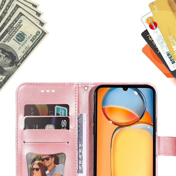 Flip case for Xiaomi Redmi 13C / Poco C65, Mandala Flower, pink