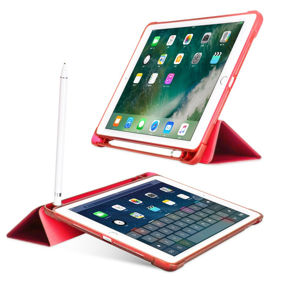 Case for iPad 9.7 2018 / 2017/ Air / Air 2, Smartcase with stylus space, red