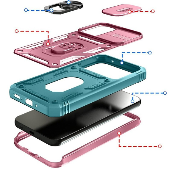 Case for Samsung Galaxy A54 5G, Slide Lens Lid, Green