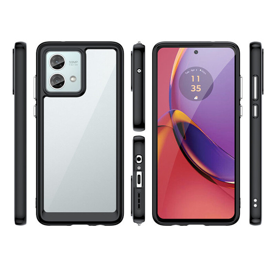Case for Motorola Moto G84 5G, Fusion Hybrid, transparent / black