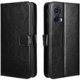 Flip case for Motorola Moto G85, Crazy Horse Wallet, black