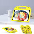 Children's case for iPad 10.2" 2021/2020/2019 (9/8/7 gen.) / Air 10.5" 2019 (3 gen.), Cute Patterns, with stand, yellow