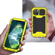 Case for iPhone 13 Mini, R-JUST CamShield Slide, armoured, yellow / black