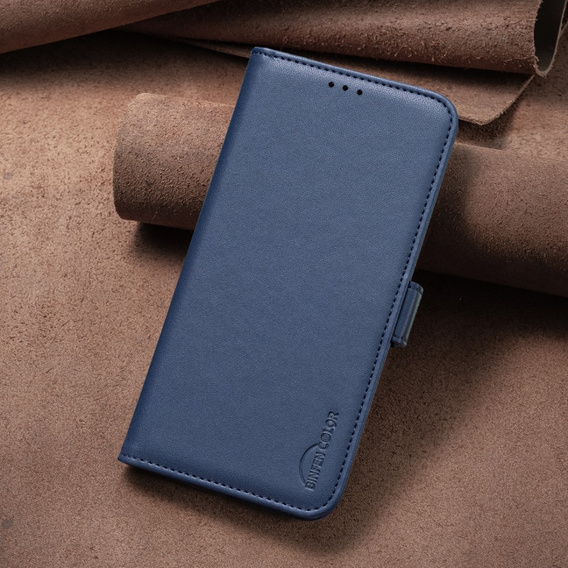 Flip case for Samsung Galaxy A15, BINFEN Wallet, blue + 9H glass