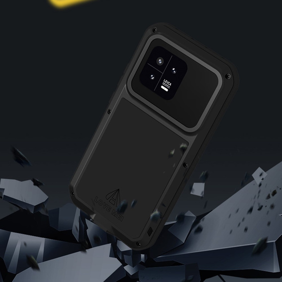 Love Mei Case for Xiaomi 13, armored with glass, black