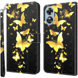Flip case for Oppo A17, Wallet, Butterflies gold
