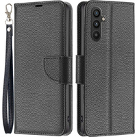 Flip case for Samsung Galaxy A34 5G, Wallet Litchi Magnet, black