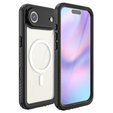 Redpepper case for iPhone Air, IP68 waterproof, for MagSafe, transparent with black sides