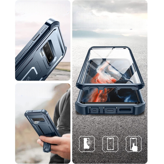 Armored case for Samsung Galaxy S10, Dexnor Full Body, blue