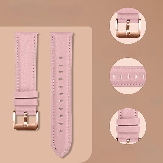Universal Leather Strap 20mm, Pink