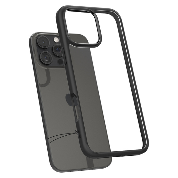 Spigen case for iPhone 16 Pro, Ultra Hybrid, black + 9H Tempered Glass