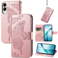 Flip case for Samsung Galaxy S25 Edge, Butterfly, pink rose gold