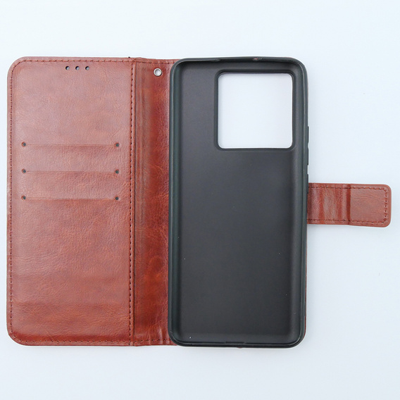 Flip case for Xiaomi 13T / 13T Pro, Crazy Horse Wallet, brown