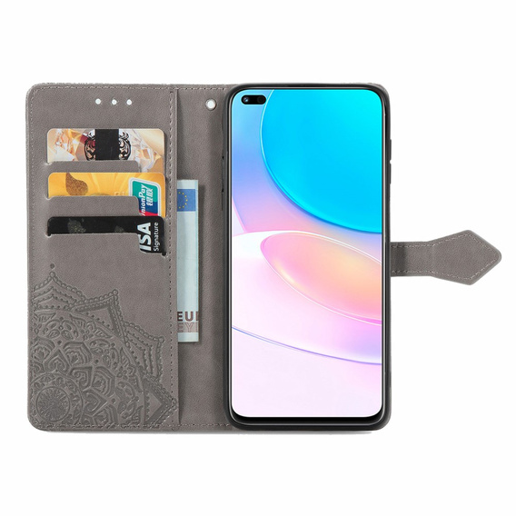 Flip case for Huawei nova 8i, Mandala, grey