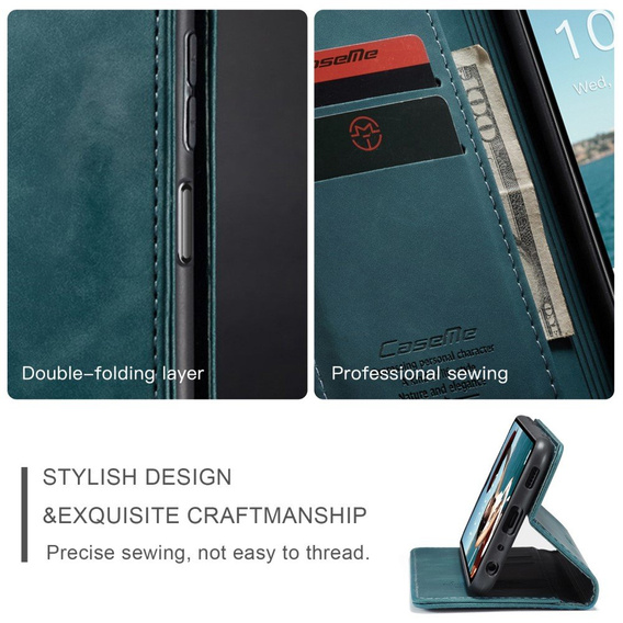 CASEME case for Samsung Galaxy A12 / M12 / A12 2021, Leather Wallet Case, blue