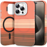 Case for iPhone 15 Pro Max, Frame Kickstand, for MagSafe, Sunset Orange