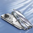 Magnetic Dual Glass MagSafe case for iPhone 16 Pro Max, silver