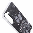 Case for Samsung Galaxy S24, Glitter Butterfly, black