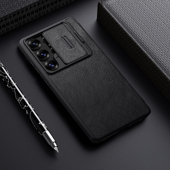 NILLKIN flip case for Samsung Galaxy S25 Ultra, CamShield Qin Pro, leather, black