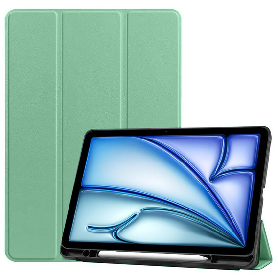 Case for iPad Air 13" 2025/2024 (7/6 gen.), Smartcase with stylus space, green