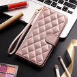 Flip case for Samsung Galaxy A16, Rhombus Crossbody Leather, pink rose gold