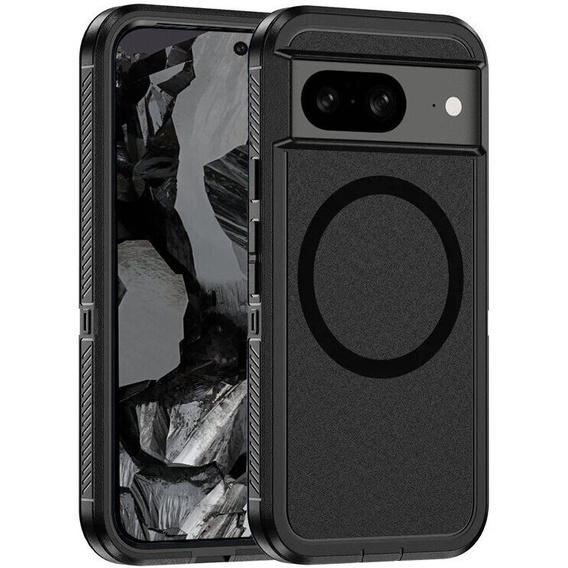 Case with frame for Google Pixel 8A, for MagSafe, black