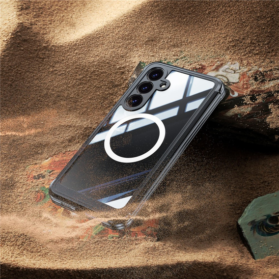 Case for Samsung Galaxy S25 FE, Shockproof, with glass, for MagSafe, black