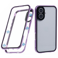 Case for iPhone 16, Magnetic Dual Glass, purple