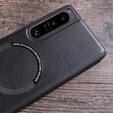 Case for Sony Xperia 10 V, Leather Hybrid MagSafe, black