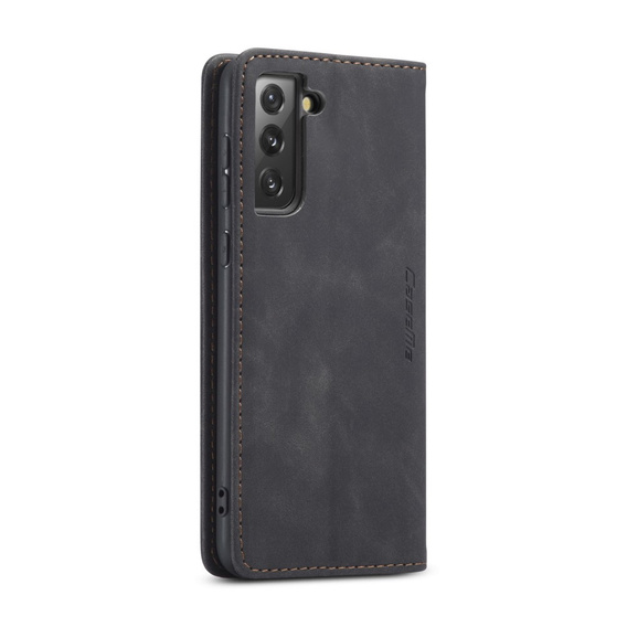 CASEME case for Samsung Galaxy S21 FE, Leather Wallet Case, black
