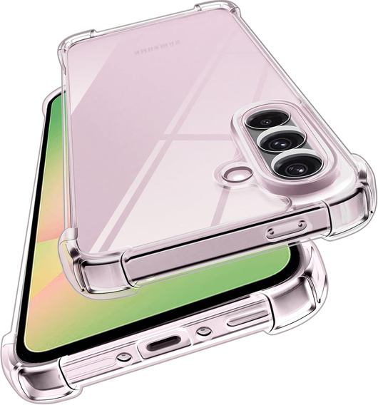 Case for Samsung Galaxy A56, Erbord Dropproof, transparent + Glass