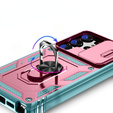 Case for Samsung Galaxy S24 Ultra, CamShield Slide, green / pink