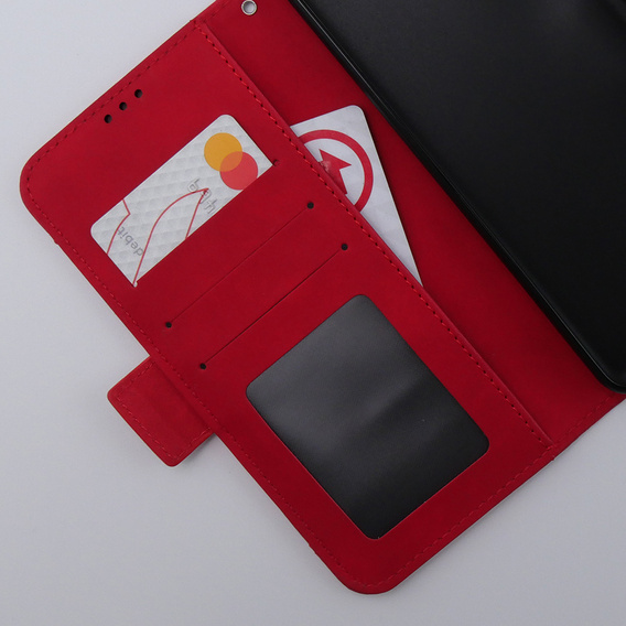 Flip case for Motorola Moto G54 5G, Card Slot, red