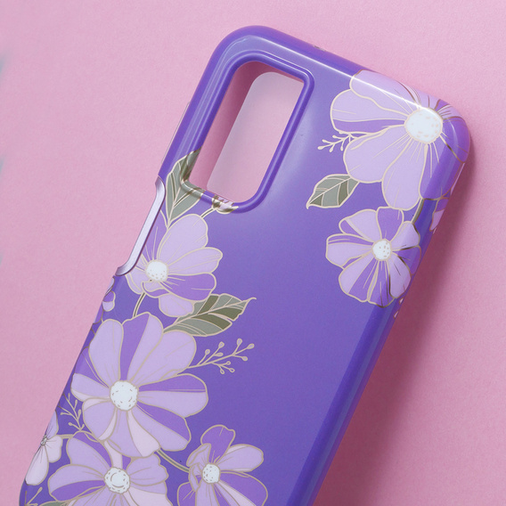 Case for Samsung Galaxy A14 4G/5G, Suritch Full Body Flowers, purple