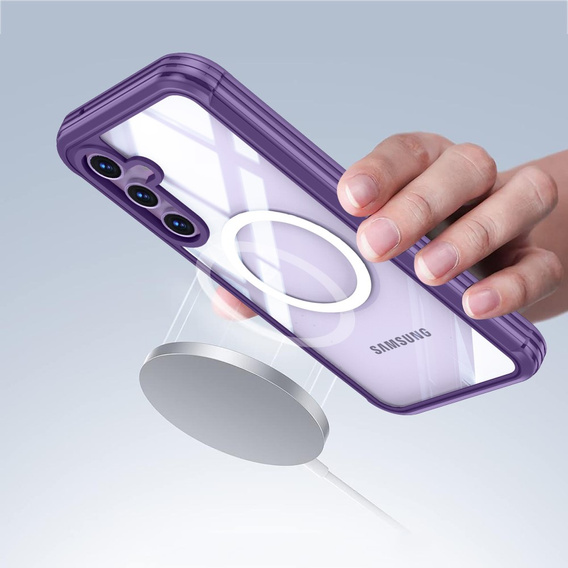Case for Samsung Galaxy A55 5G, Shockproof, with glass, for MagSafe, purple