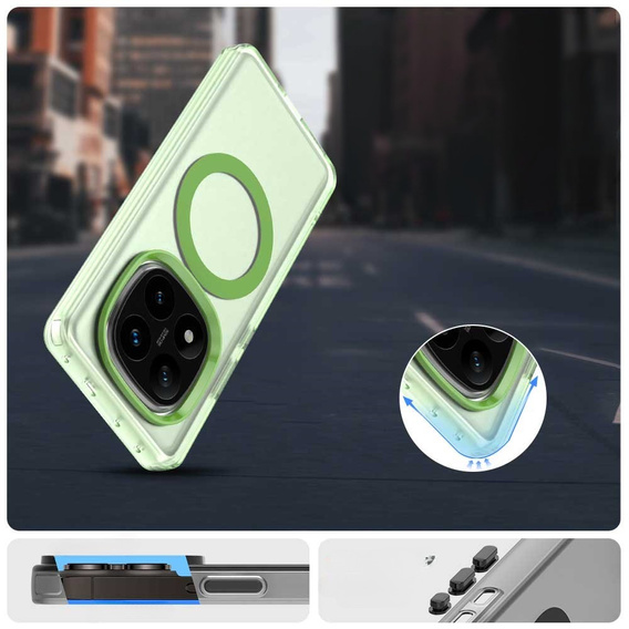 Case for Xiaomi Redmi Note 14 Pro 5G / Poco X7 5G, Fusion Hybrid, for MagSafe, green
