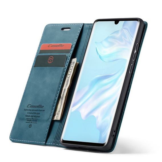 CASEME case for Huawei P30 Pro, Leather Wallet Case, blue