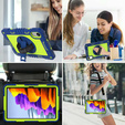 Armoured case for Xiaomi Redmi Pad 2, with stand and shoulder strap – navy blue and green